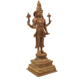 Handmade Panchaloha Vishnu Idol | Bronze Narayana Murti | Govinda, Venkateswara & Srinivasa Sculpture for Temple & Home Pooja,Brown, 17.5 Inch, 1 Piece