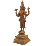 Handmade Panchaloha Vishnu Idol | Bronze Narayana Murti | Govinda, Venkateswara & Srinivasa Sculpture for Temple & Home Pooja,Brown, 17.5 Inch, 1 Piece