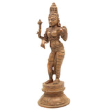 Bronze Ardhanarishvara Idol | Handcrafted Ardhanari Shiva Parvati Murti | Panchaloha / Chola Art Statue for Temple & Home Decor, Brown, 9 Inch
