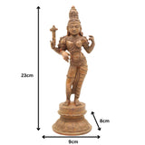 Bronze Ardhanarishvara Idol | Handcrafted Ardhanari Shiva Parvati Murti | Panchaloha / Chola Art Statue for Temple & Home Decor, Brown, 9 Inch