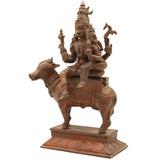 Handmade Panchaloha Bronze Shiva Parvati Idol – Ardhanarishwar Murti, Chola Art Temple Sculpture, Shiva Shakti Figurine for Pooja & Home Decor,Brown, 9 Inch, 1 Piece