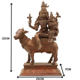 Handmade Panchaloha Bronze Shiva Parvati Idol – Ardhanarishwar Murti, Chola Art Temple Sculpture, Shiva Shakti Figurine for Pooja & Home Decor,Brown, 9 Inch, 1 Piece