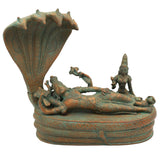 Handcrafted Panchaloha Bronze Padmanabha Idol – , Anantha Padmanabha Murti, Chola Art South Indian Vishnu Statue for Temple & Home Pooja,Brown, 10.5 Inch, 1 Piece