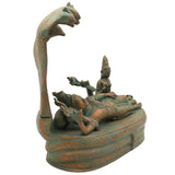 Handcrafted Panchaloha Bronze Padmanabha Idol – , Anantha Padmanabha Murti, Chola Art South Indian Vishnu Statue for Temple & Home Pooja,Brown, 10.5 Inch, 1 Piece