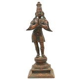 Handcrafted Panchaloha Garuda Vahana Idol | Bronze Suparna Vainateya Vishnu Vahana Murti | Traditional South Indian Garuda Swamy Statue for Temple & Home,Brown, 10 Inch, 1 Piece