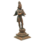 Handcrafted Panchaloha Garuda Vahana Idol | Bronze Suparna Vainateya Vishnu Vahana Murti | Traditional South Indian Garuda Swamy Statue for Temple & Home,Brown, 10 Inch, 1 Piece