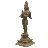 Handcrafted Panchaloha Garuda Vahana Idol | Bronze Suparna Vainateya Vishnu Vahana Murti | Traditional South Indian Garuda Swamy Statue for Temple & Home,Brown, 10 Inch, 1 Piece