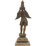Handcrafted Panchaloha Garuda Vahana Idol | Bronze Suparna Vainateya Vishnu Vahana Murti | Traditional South Indian Garuda Swamy Statue for Temple & Home,Brown, 10 Inch, 1 Piece