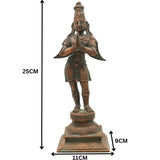 Handcrafted Panchaloha Garuda Vahana Idol | Bronze Suparna Vainateya Vishnu Vahana Murti | Traditional South Indian Garuda Swamy Statue for Temple & Home,Brown, 10 Inch, 1 Piece