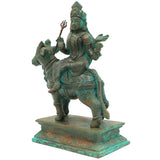 Handcrafted Panchaloha Maha Gowri Idol – Shwetambardhara Gauri Devi | Navadurga Ashtami Durga Statue for Temple & Pooja Decor,Brown, 7 Inch, 1 Piece