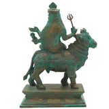 Handcrafted Panchaloha Maha Gowri Idol – Shwetambardhara Gauri Devi | Navadurga Ashtami Durga Statue for Temple & Pooja Decor,Brown, 7 Inch, 1 Piece