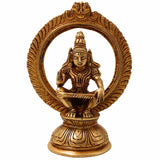 Handcrafted Brass Lord Ayyappa Idol, Dharmasastha Sculpture for Home, Temple Décor, Pooja, Gifts, Spiritual Blessings, Good Luck,Gold, 6 Inch, 1 Piece