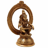 Handcrafted Brass Lord Ayyappa Idol, Dharmasastha Sculpture for Home, Temple Décor, Pooja, Gifts, Spiritual Blessings, Good Luck,Gold, 6 Inch, 1 Piece