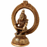 Handcrafted Brass Lord Ayyappa Idol, Dharmasastha Sculpture for Home, Temple Décor, Pooja, Gifts, Spiritual Blessings, Good Luck,Gold, 6 Inch, 1 Piece