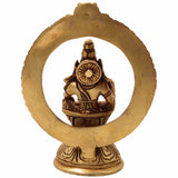 Handcrafted Brass Lord Ayyappa Idol, Dharmasastha Sculpture for Home, Temple Décor, Pooja, Gifts, Spiritual Blessings, Good Luck,Gold, 6 Inch, 1 Piece