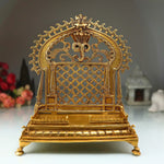 Brass Handcrafted Pooja Chowki with Prabhavali –