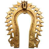 Bhunes Brass Handmade Prabhavali Frame Arch Wall Hanging for Home Temple Decor | Prabhawali for Deity, Traditional Brass Prabhavali, Decorative Arch for Pooja, Prabhamandala, Kirtimukha Design, Gold, 9 Inch, 1 Piece