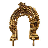 Bhunes Brass Small Prabhavali Arch Frame,  Wall Hanging Decorative God Backdrop | Traditional Temple Pooja Decor | Prabhawali for Home Mandir, Gold, 5.5 Inch, 1 Piece