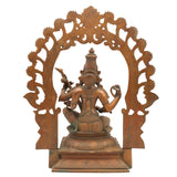 Bronze Saraswati Idol, Panchaloha Sculpture, Handmade Sharada Vani Veena Pustak Dharini Murti, South Indian Chola Art Goddess of Knowledge & Wisdom,Brown, 15 Inch, 1 Piece