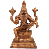 Handcrafted Bronze Yoga Narasimha Idol – Panchaloha Lord Narasingha Statue for Pooja, Home, Temple & Meditation Decor,Gold, 12 Inch, 1 Piece