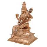 Handcrafted Panchaloha Saraswati Idol - Bronze Goddess Saraswati Sculpture, Sharada Devi Murti for Puja, Knowledge & Wisdom Blessings, Traditional South Indian Art,Gold, 13 Inch, 1 Piece