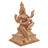 Handcrafted Panchaloha Saraswati Idol - Bronze Goddess Saraswati Sculpture, Sharada Devi Murti for Puja, Knowledge & Wisdom Blessings, Traditional South Indian Art,Gold, 13 Inch, 1 Piece