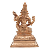 Handcrafted Panchaloha Saraswati Idol - Bronze Goddess Saraswati Sculpture, Sharada Devi Murti for Puja, Knowledge & Wisdom Blessings, Traditional South Indian Art,Gold, 13 Inch, 1 Piece