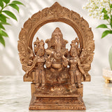 Handcrafted Panchaloha Riddhi Siddhi Ganesha Idol, Bronze Ganapati Vinayaka Statue, Vighnaharta Ganesh Murti for Home, Temple & Gifts,Gold, 6.5 Inch, 1 Piece