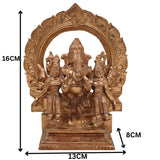 Handcrafted Panchaloha Riddhi Siddhi Ganesha Idol, Bronze Ganapati Vinayaka Statue, Vighnaharta Ganesh Murti for Home, Temple & Gifts,Gold, 6.5 Inch, 1 Piece