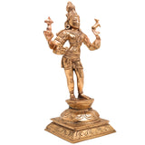 Panchaloha Bronze Shiva Idol – Mahadev Murti, Bholenath Statue, Shankar Nataraja Sculpture, Handmade Chola Art for Temple & Home Decor,Gold, 10 Inch, 1 Piece