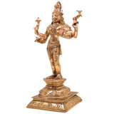 Panchaloha Bronze Shiva Idol – Mahadev Murti, Bholenath Statue, Shankar Nataraja Sculpture, Handmade Chola Art for Temple & Home Decor,Gold, 10 Inch, 1 Piece