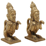 Handcrafted Bronze Purushamruga Yali Idol – Panchaloha Vyala Simhamukha Shardula Chola Art Temple Sculpture for Vastu & Home Décor,Gold, 3 Inch, 1 Piece