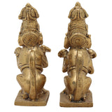 Handcrafted Bronze Purushamruga Yali Idol – Panchaloha Vyala Simhamukha Shardula Chola Art Temple Sculpture for Vastu & Home Décor,Gold, 3 Inch, 1 Piece