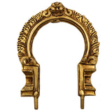 Brass Prabhavali Frame Arch Wall Hanging, Prabhawali for Deity, Temple Home Decor, Brass Backplate for Idol, Prabhaval Prabhawal, Gold, 6 Inch, 1 Piece