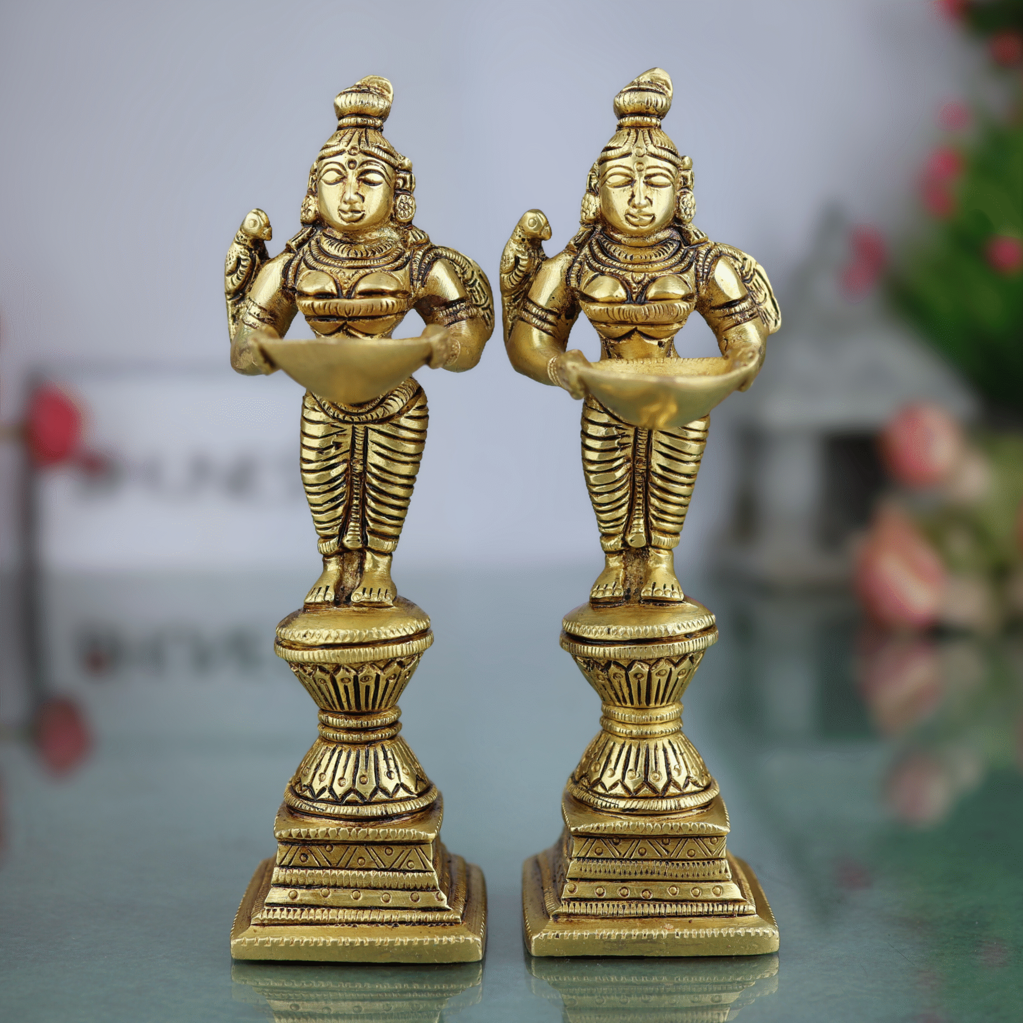 Brass Deepam | Brass Deep Lakshmi | Brass Deep Laxmi | Brass Deep Lady | Deep Lakshmi Idol Brass | Deep Laxmi Set Of 2