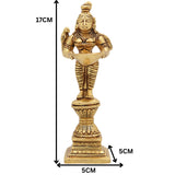 Brass Deepalakshmi Diya Lady, Deepa Lakshmi Idol, Vilakku Lakshmi Statue, Kuthu Vilakku Deepam Lady, Traditional Pital Deepa Devi Murti for Pooja & Home,Gold, 7 Inch, 1 Piece