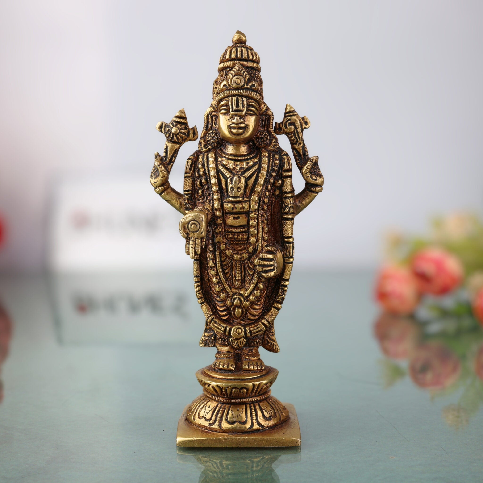 Brass Balaji Statue, Venkateshwara Idol Lord Thirupathi Murti Lord Balaji Idols, Tirupati Idol God Statue Showpiece, Venkateshwara, Home Décor Gifts