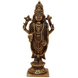 Brass Balaji Venkateswara Idol | Narayana Srinivasa Murti | Govinda Vishnu Statue | Pooja, Home Decor & Spiritual Gift Sculpture,Gold, 6.5 Inch, 1 Piece