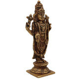 Brass Balaji Venkateswara Idol | Narayana Srinivasa Murti | Govinda Vishnu Statue | Pooja, Home Decor & Spiritual Gift Sculpture,Gold, 6.5 Inch, 1 Piece