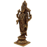 Brass Balaji Venkateswara Idol | Narayana Srinivasa Murti | Govinda Vishnu Statue | Pooja, Home Decor & Spiritual Gift Sculpture,Gold, 6.5 Inch, 1 Piece