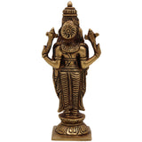 Brass Balaji Venkateswara Idol | Narayana Srinivasa Murti | Govinda Vishnu Statue | Pooja, Home Decor & Spiritual Gift Sculpture,Gold, 6.5 Inch, 1 Piece