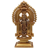 Brass Venkateswara Balaji Idol with Prabhavali | Lord Srinivasa Murti | Govinda Brass Statue | Balaji Pooja Sculpture for Home Decor & Temple,Gold, 11 Inch, 1 Piece
