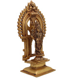 Brass Venkateswara Balaji Idol with Prabhavali | Lord Srinivasa Murti | Govinda Brass Statue | Balaji Pooja Sculpture for Home Decor & Temple,Gold, 11 Inch, 1 Piece
