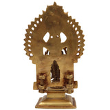 Brass Venkateswara Balaji Idol with Prabhavali | Lord Srinivasa Murti | Govinda Brass Statue | Balaji Pooja Sculpture for Home Decor & Temple,Gold, 11 Inch, 1 Piece