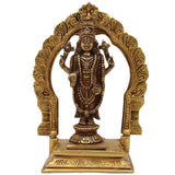 Brass Venkateshwara Balaji Idol with Prabhavali | Srinivasa Govinda Tirupati Balaji Statue for Home Decor, Temple Puja & Gifts,Gold, 8 Inch, 1 Piece
