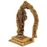 Brass Venkateshwara Balaji Idol with Prabhavali | Srinivasa Govinda Tirupati Balaji Statue for Home Decor, Temple Puja & Gifts,Gold, 8 Inch, 1 Piece