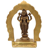 Brass Venkateshwara Balaji Idol with Prabhavali | Srinivasa Govinda Tirupati Balaji Statue for Home Decor, Temple Puja & Gifts,Gold, 8 Inch, 1 Piece