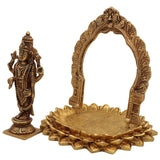 Brass Venkateshwara Balaji Idol | Tirupati Srinivasa Govinda Statue | Pittal Peetal Hindu God Murti for Home Temple Pooja & Decor,Gold, 8 Inch, 1 Piece