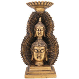 Brass Buddha Head Idol, Meditating Lord Buddha Face Murti, Spiritual Buddha Statue for Home, Pooja & Meditation Decor,Gold, 12 Inch, 1 Piece