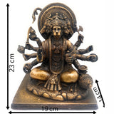 Panchamukhi Hanuman Brass Idol | Panchamukha Anjaneya Swamy Murti | Pital Bajrangbali Statue for Pooja, Home Temple & Vastu Decor – 4.5 KG,Gold, 9 Inch, 1 Piece